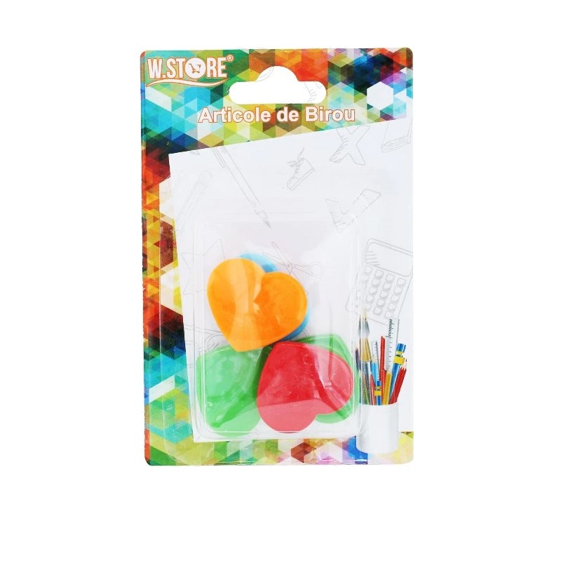 Magneti colorati pentru tabla magnetica, forma inima, set 5 bucati - imagine 4